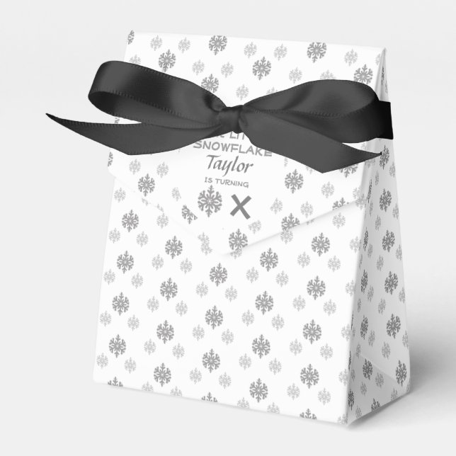 Little Snowflake Any Age Birthday Favour Box (Front Side)
