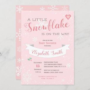 Little snowflake baby girl babyshower invitation