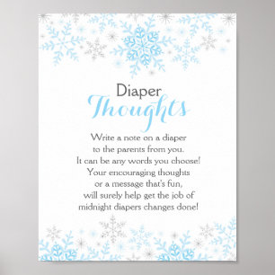 Little Snowflake Baby Shower Diaper Thoughts Sign