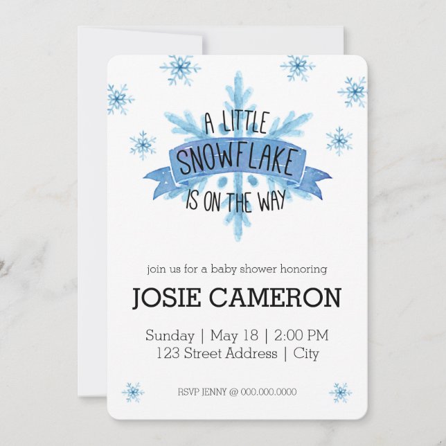 Little Snowflake Baby Shower Invitation (Front)