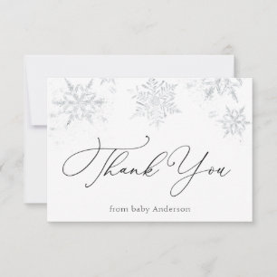 Little Snowflake Baby Shower Thank You Card