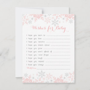 Little Snowflake Baby Shower Wishes for Baby Advice Card