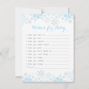 Little Snowflake Baby Shower Wishes for Baby Advice Card