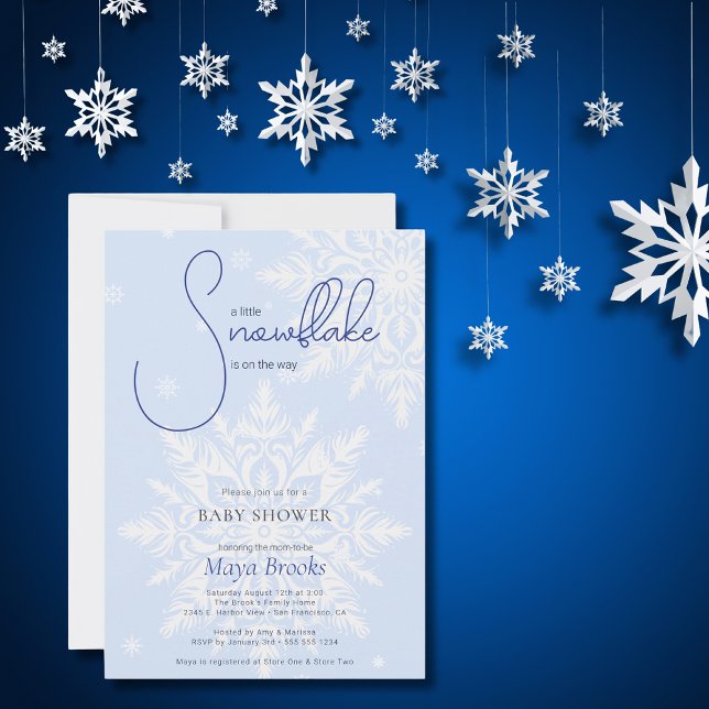 Little Snowflake Blue Boy Baby Shower Invitation (Creator Uploaded)