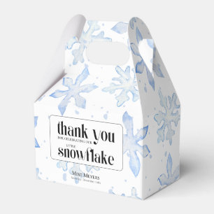 Little Snowflake Blue Wintery Baby Shower Favour Box