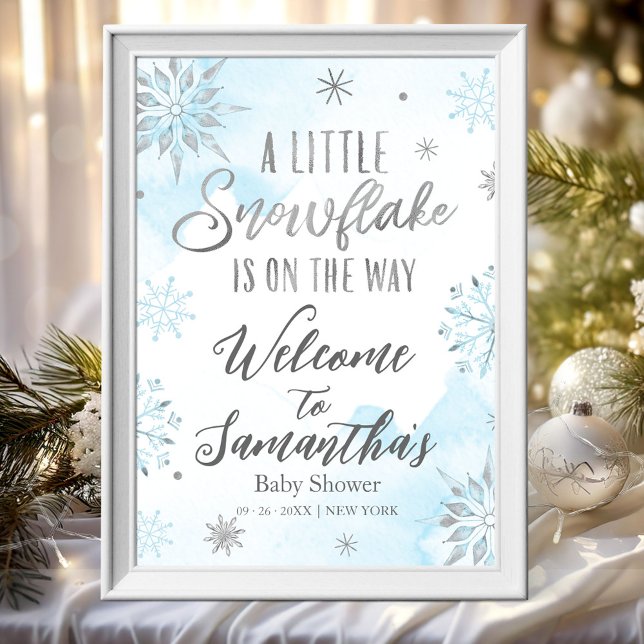 Little Snowflake Boy Baby Shower Welcome Sign (Creator Uploaded)