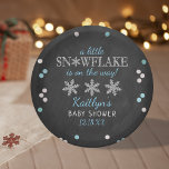 Little Snowflake Boys Winter Baby Shower Paper Plate<br><div class="desc">Celebrate in style with these trendy baby shower paper plates. The design is easy to personalise with your own wording and your family and friends will be thrilled when they see these fabulous party plates.</div>