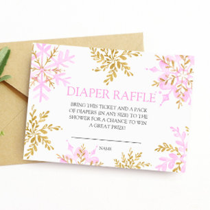 Little Snowflake Diaper Raffle Enclosure Card