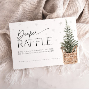 Little Snowflake Diaper Raffle Ticket Baby Shower  Enclosure Card