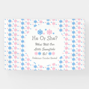Little Snowflake Gender Reveal Banner