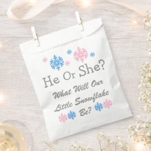 Little Snowflake Gender Reveal Favour Bag