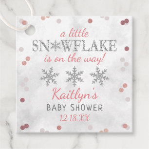 Little Snowflake Girls Winter Baby Shower Favour Tags