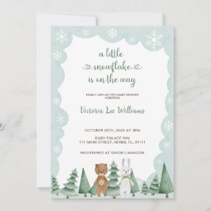 Little snowflake is on the way Winter Baby Shower Invitation