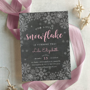 Little Snowflake Kids Birthday Party Invitation