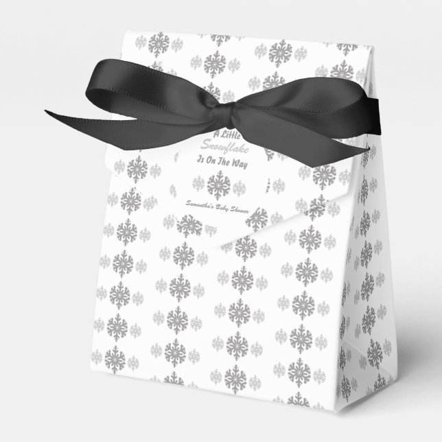 Little Snowflake On The Way Favour Box (Front Side)