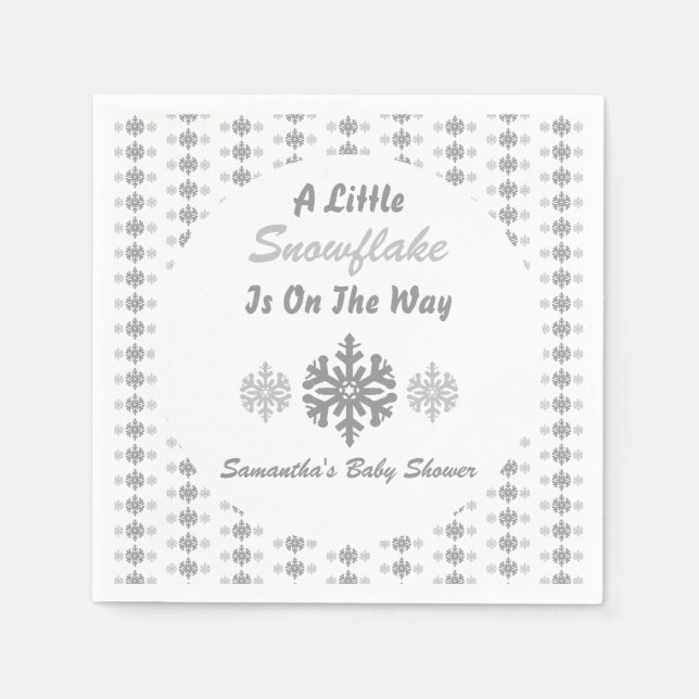 Little Snowflake On The Way Napkin (Front)