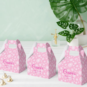 Little snowflake pink girl baby shower favour box