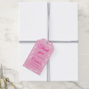 Little snowflake pink girl baby shower gift tags
