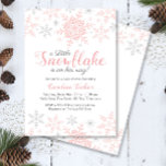 Little Snowflake Pink Silver Glitter Baby Shower Invitation<br><div class="desc">This design features a simply elegant snowflake design in pink and silver glitter. The collection of coordinating products as well as additional colour options are available in our shop, zazzle.com/store/doodlelulu. Contact us if you need this design applied to a specific product to create your own unique matching item! Thank you...</div>