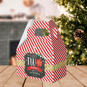 Little Snowflake Turning 2! Christmas 2nd Birthday Favour Box