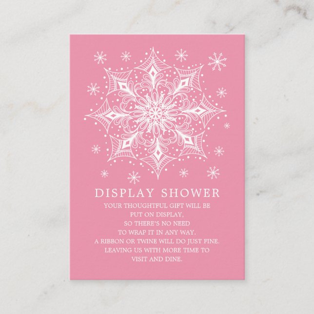 Little Snowflake Winter Baby Shower Display Shower Enclosure Card (Front)