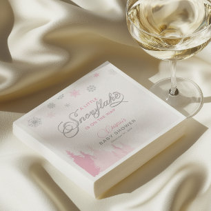 Little Snowflake Winter Baby Shower Napkins