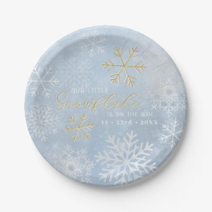 Little Snowflake Winter Baby Shower Plates