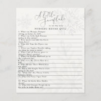 little snowflake winter baby shower rhyme quiz