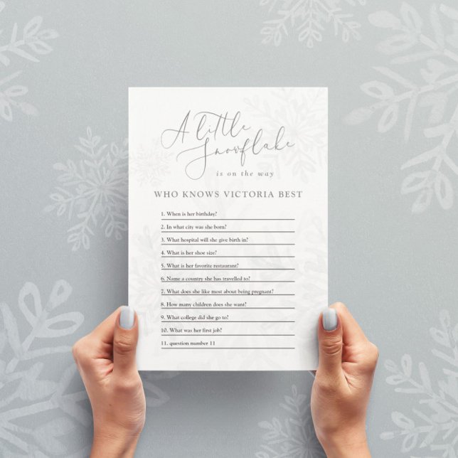 little snowflake winter baby shower who knows mum  invitation (Creator Uploaded)