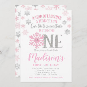 Little Snowflake, Winter ONEderland First Birthday Invitation