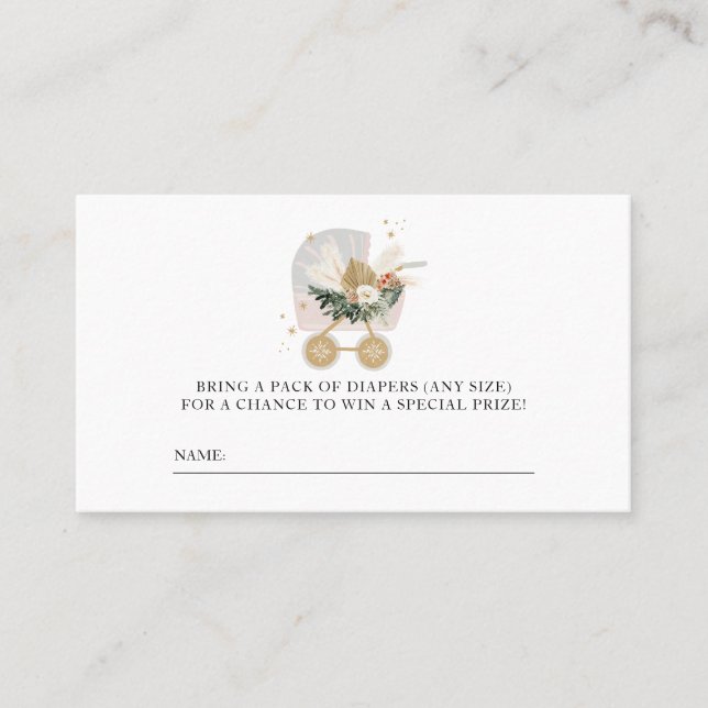 Little Snowflakes Baby Shower Diaper Raffle Ticket (Front)