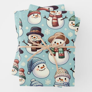 Little Snowmen Wrapping Paper