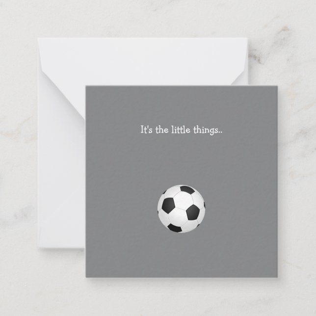 Little Soccer Ball Thank You Note Card (Front)