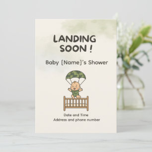 Little Soldier Baby Shower Invite — Patriotic Camo