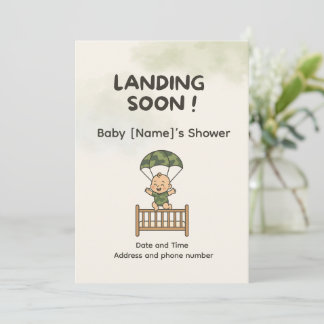 Little Soldier Baby Shower Invite — Patriotic Camo