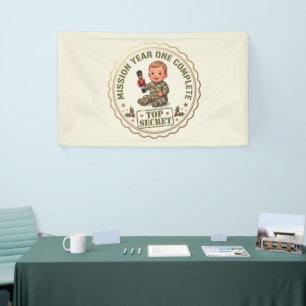 Little Soldier First Birthday Banner