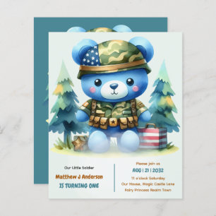 Little Soldier Turning ONE - US Boys 1st Birthday