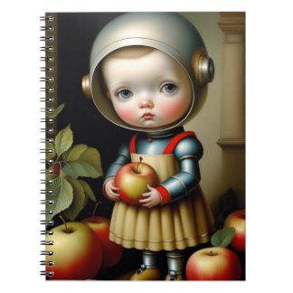 Little Space Girl with Apples Notebook