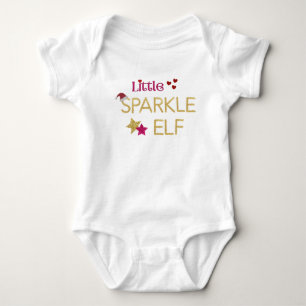 Little Sparkle Elf Christmas Fun Baby Bodysuit