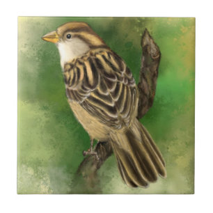 Little Sparrow Ceramic Tile - Painting