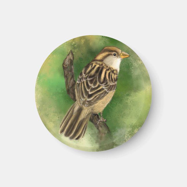 Little Sparrow Magned - Green Magnet (Front)
