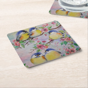 Little Sparrows Spring Paper Coaster