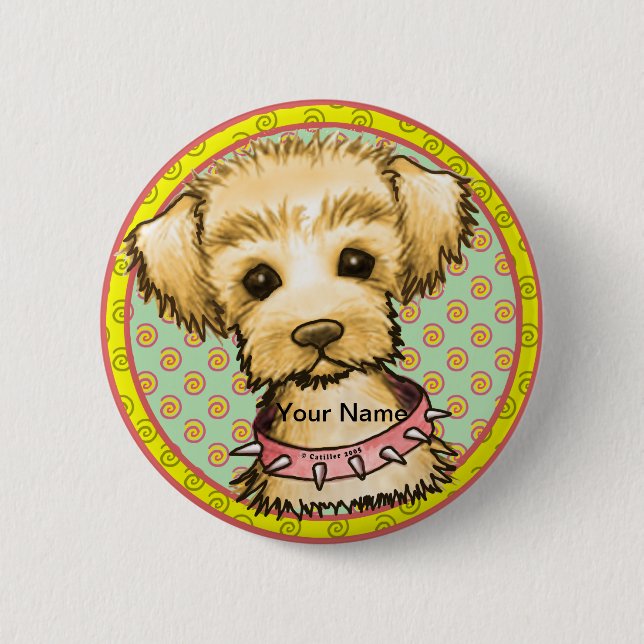 Little Spike Dog  6 Cm Round Badge (Front)