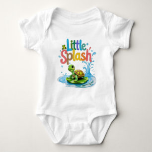 Little Splash Crayon Style Turtle Baby Bodysuit