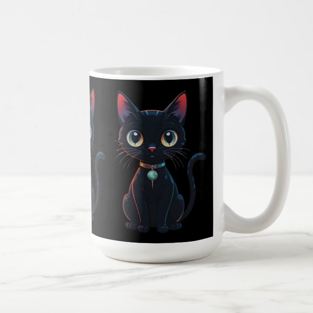 Little Spooky Black Cat Coffee Mug (Right)