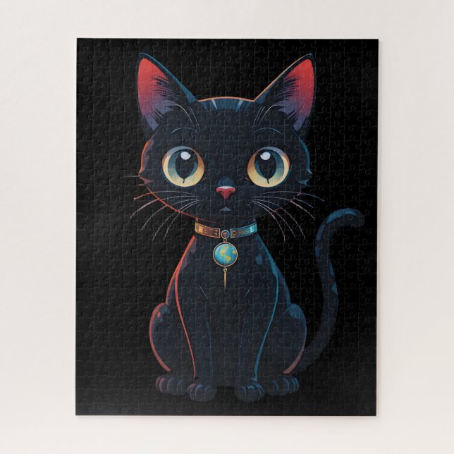 Little Spooky Black Cat Jigsaw Puzzle (Vertical)
