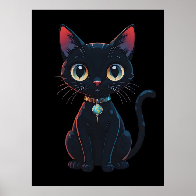 Little Spooky Black Cat Poster (Front)