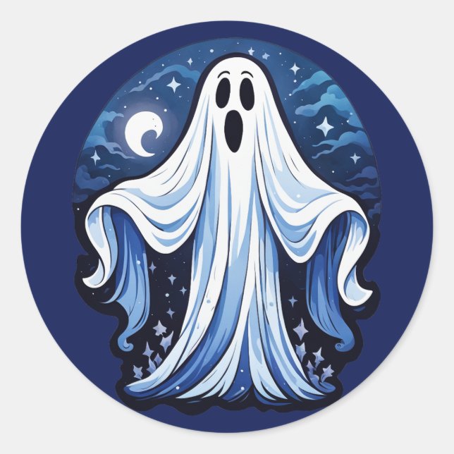 Little Spooky Ghost - Halloween 16 - Fan Fun Classic Round Sticker (Front)