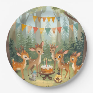 Little Spotted Deer Woodland Birthday Party Paper Plate