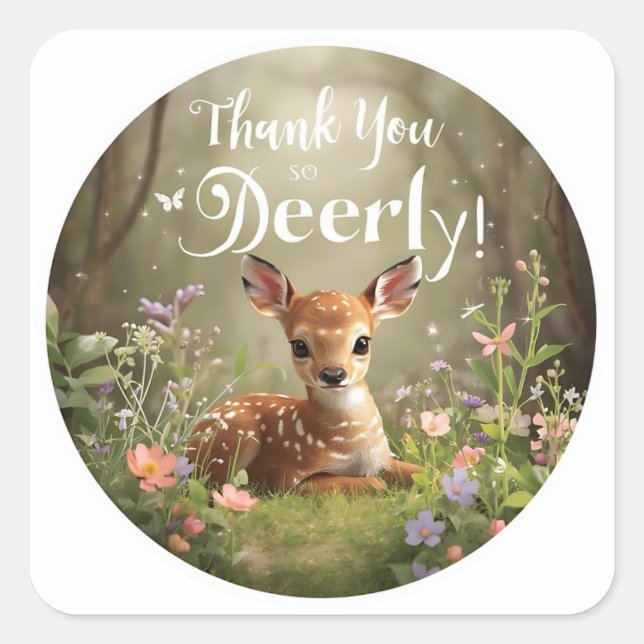 Little Spotted Deer Woodland Birthday Stickers – M (Front)